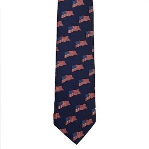 Bellini Mens American Flag Patriotic USA Silk Tie